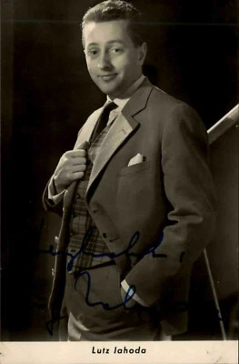 Autogrammkarte Autograph Film handsigniert LUTZ JAHODA ~1955 Autogramm Original - Bild 1 von 2