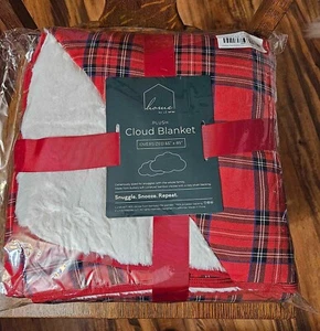 Little Sleepies Holiday Plaid Plush OVERSIZED Cloud blanket 65x85 NEW in package - Picture 1 of 5