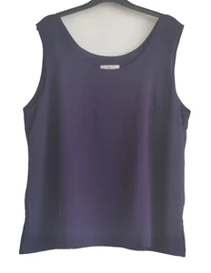 “ELVI” Beautiful Navy Floaty Layered Sleeveless Top - Size 18 - Picture 1 of 7