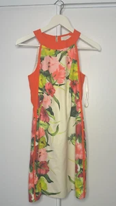 TED BAKER FLORAL SLEEVELESS DRESS SIZE TED 0 or SMALL S or AU 6 or US 2 - Picture 1 of 6
