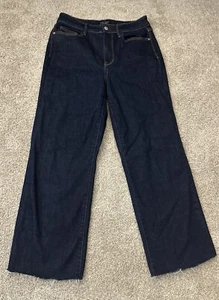 Jeans donna Judy blu Los Angeles taglia 9/29 taglio dritto lavaggio scuro orlo grezzo - Foto 1 di 8