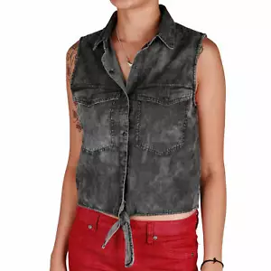 Volcom Damen Weste Sick Muse schwarz - modische Weste in Jeans Optik - Bild 1 von 4