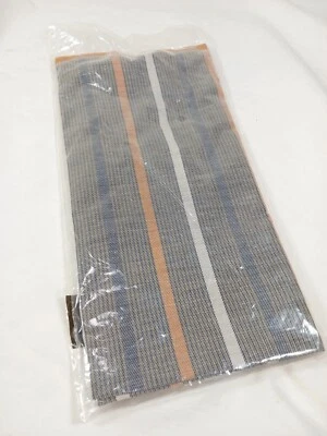 Juego de 2 pañuelos de seda para hombre sin marca gris tostado azul rayas nuevos en paquete Foto 1 de 4