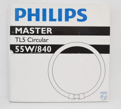 New Philips Master Type T5 Circular TL5C 55W/840 Cool-White 4000K 55W 2GX13 Base - Image 1 of 4