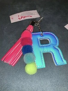 JUSTICE BAG CHARM INITIAL “R” IRIDESCENT TASSEL HANG ANYWHERE SUPER CUTE - Picture 1 of 1