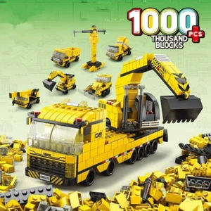 1000PCS Construction Team Building Block Set 6in1 Technical Engineering Vehicles - Bild 1 von 7