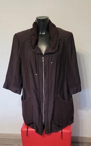 Damen-Jacke GELCO 3/4 Arm Gr. 48 dunkelbraun, 2 große Taschen, Länge 78 cm - Bild 1 von 5