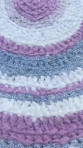 Handmade Knitted Round Rug 67 Diameter Light Purple - Picture 1 of 4