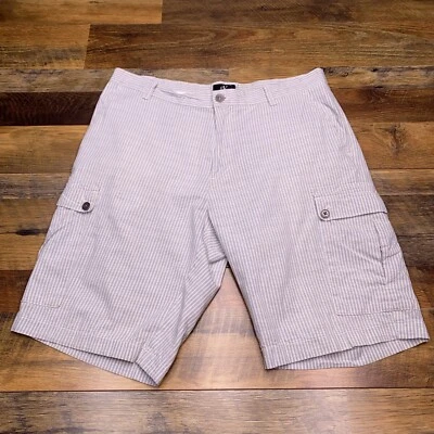 Мужские шорты-карго Calvin Klein для взрослых 36 цвет белый клетчатый средняя посадка - Изображение 1 из 4