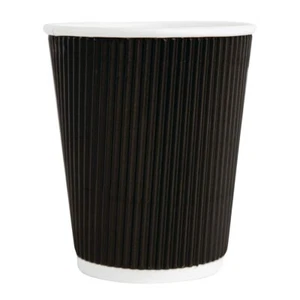 Disposable Coffee Cups 8Oz Black Kraft Paper Cups For Hot & Cold Drinks 500 Pcs - Picture 1 of 4