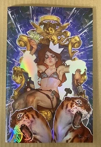Red Sonja #1 Foil Refractor 2024 Dynamite Comic Book Ben Caldwell NM 30 Made - Picture 1 of 7