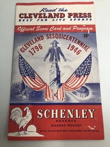 1946  BASEBALL SCORE CARD AND PROGRAM-CLEVELAND VS NEW YORK Card Game Marked) - Picture 1 of 7
