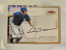 2000 FLEER AUTOGRAPHICS 43/50 JOHNNY DAMON AUTOGRAPH AUTO ON CARD