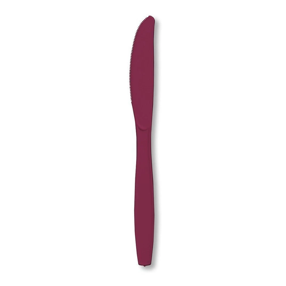 Creative Converting Touch of Color Premium 24 Count Plastic Knives  Burgundy - Image 1 of 1