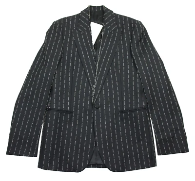 1017 ALYX 9SM Blazer Mens Small Black White Pinstripe Wool Cashmere Italy New - Image 1 of 4