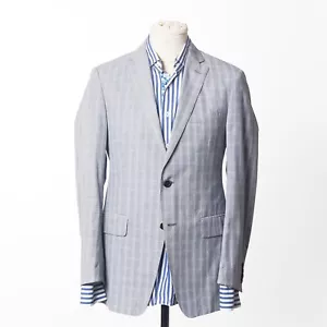 ETRO Sport Coat Gray POW Check Cotton Blazer Italy Made EU48 US38 - Picture 1 of 6