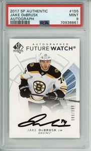 2017/18 UD SP AUTHENTIC Jake DeBrusk FUTURE WATCH AUTO RC ROOKIE /999 PSA 9 - Picture 1 of 3