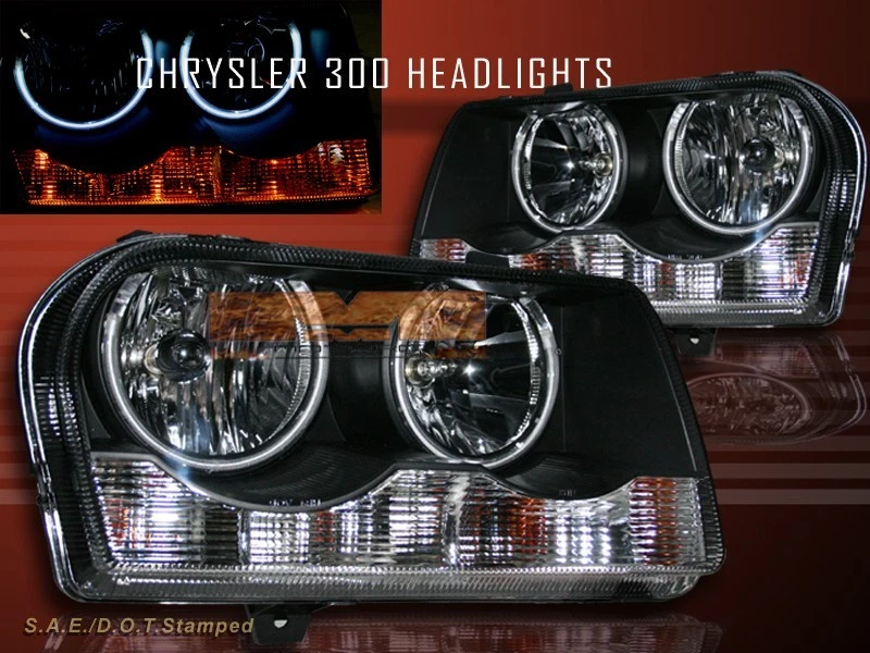 Chrysler 300 CCFL 2005-2009 llantas dobles halo faros negros 06 07 08 Foto 1 de 2