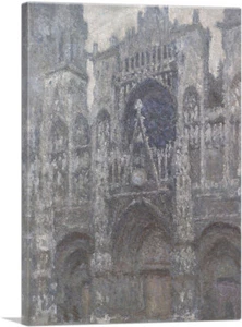 ARTCANVAS Rouen Cathedral Grey Weather 1894 Leinwand Kunstdruck von Claude Monet - Bild 1 von 14