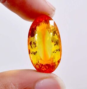 26 x 15 MM 30.00 Ct Natural Bi-Color Yellow-Orange Sphalerite Gemstone Certified