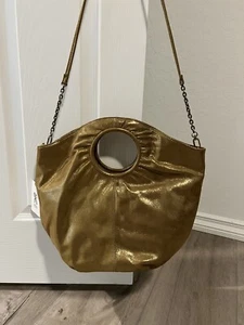 Borsa a tracolla Hobo International Giorgia Gold Shimmer edizione speciale in pelle - Foto 1 di 10