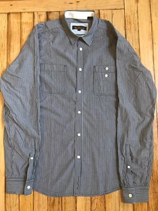 Ben Sherman Button Up Langarm Hemd Herren Größe L gestreift grau-weiß - Bild 1 von 7
