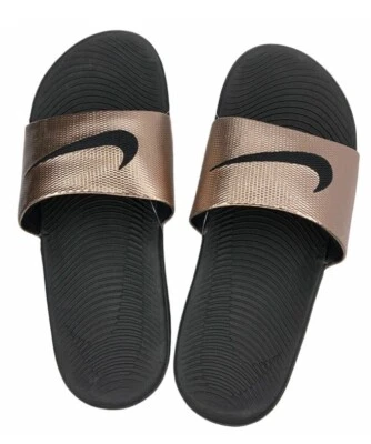 Sandalias Nike Kawa para mujer talla 11 oro rosa bronce metálico sin cordones nuevas sin etiquetas Foto 1 de 2