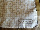 Coach 100% Silk Mini Optic Signature C Square Scarf, Taupe W. Cream, 22" Square
