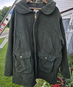 Vintage LL Bean Pure Wool USA MADE Cruiser Jacket Size 50 TALL XXL Solid Green - Bild 1 von 19