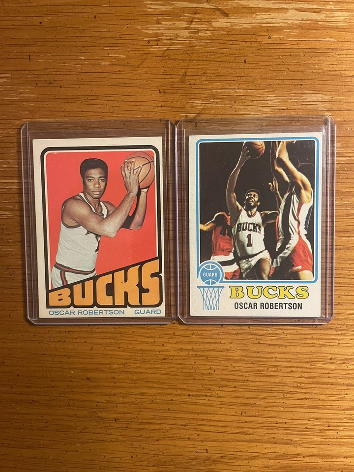 Oscar Robertson Vintage Lot of (2) 1972-73 Topps #25 & 1973-74 #70 EX BV$80.00 - Image 1 of 1