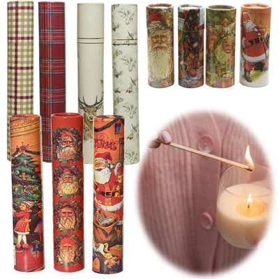 LS-LEBENSTIL XL Streichhölzer 10-30cm lang 120 Stück Zündhölzer Köcher Kamin Weihnachten