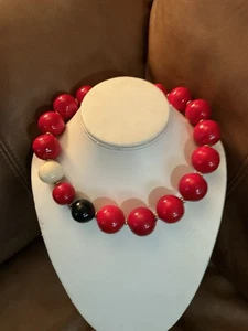 Vintage 50er Jahre Glamour große Perlen Halsband Halskette Audrey, Marilyn, Typ - Bild 1 von 6