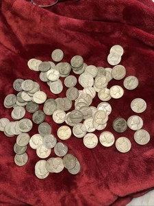 Lot Of 105 - Jefferson Nickels from 1940's and 50's and 60’s Circulated - Picture 1 of 4