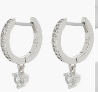 Pendientes Kate Spade Pequeños Twinkles Gota Huggie Conjunto Plateado Aros Gotas Foto 1 de 4