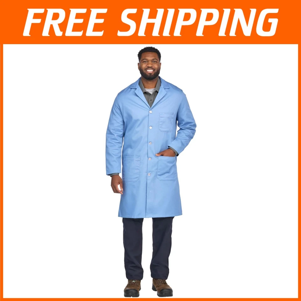 Flame Resistant Cotton Lab Coat, Light Blue, Small - Image 1 of 4