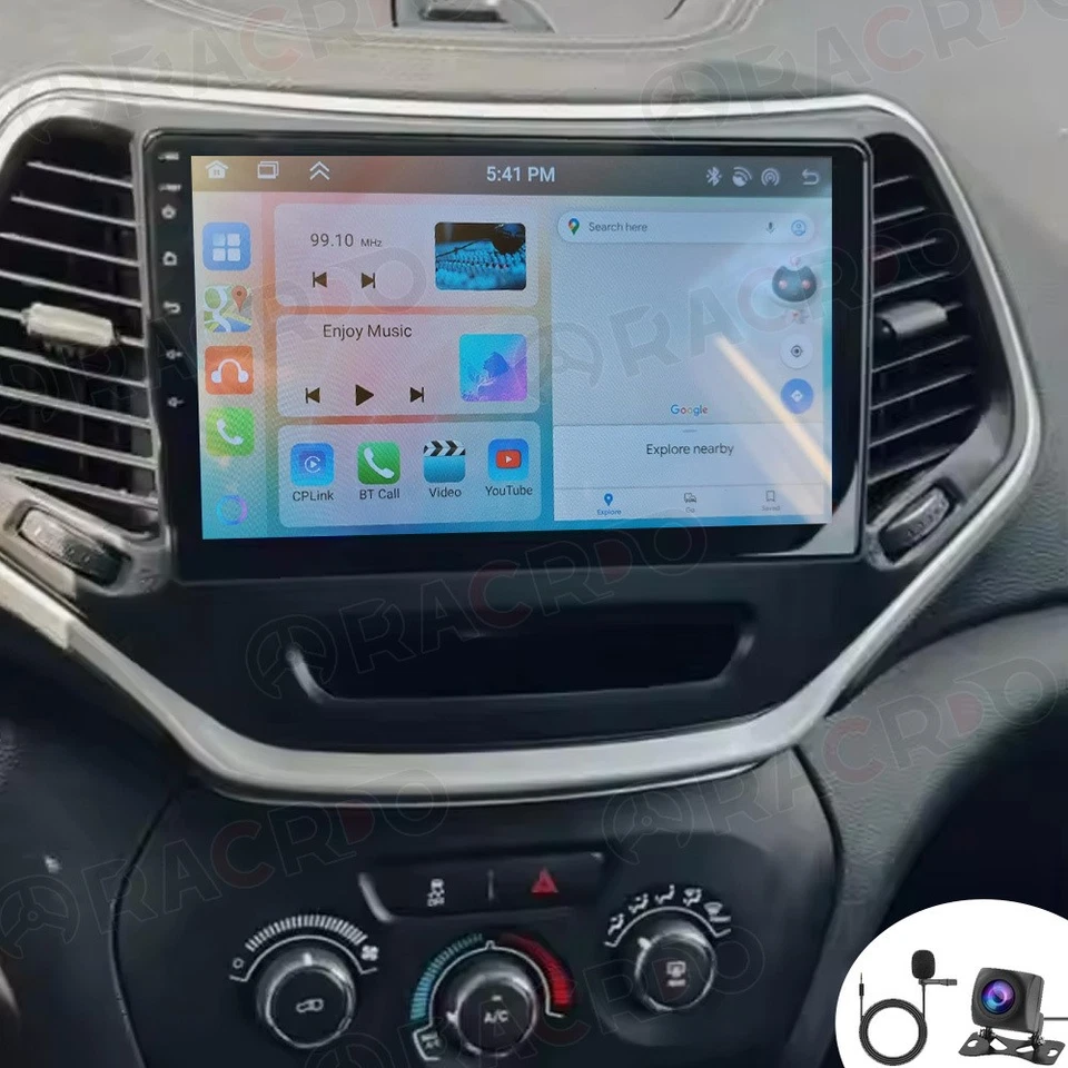Radio estéreo para automóvil 10" Android15 Carplay GPS SWC para Jeep Cherokee Sport 2014-2017 Foto 1 de 4