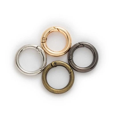 5pcs Spring Ring Clasps, Snap Hooks for Keychain DIY, Jewelry Making Connectors - Image 1 of 4