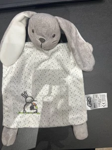 DOUDOU lapin carotte plat lievre rabbit bunny bleu blanc mots d'enfants gris - Picture 1 of 4