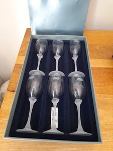 JG Durand French Crystal Glasses Frosted Stems 12cl X 6 - Picture 1 of 5