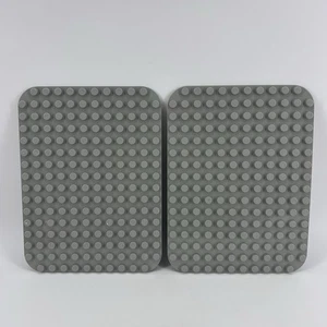 2X Lego Duplo GRAY 10x7.5” GREY BUILDING BASE PLATE BLOCK Baseplate Vintage - Picture 1 of 6