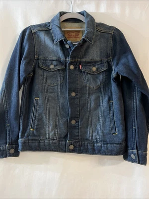 Chaqueta Levi pequeña para niños 8-10 etiqueta roja lavado medio 80 % algodón Foto 1 de 4