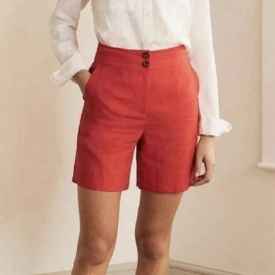 NWT Boden Cornwall Linen Shorts Women’s Size 10 Red 6” Inseam - Image 1 of 4