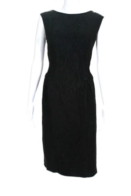 ESCADA COCKTAIL DRESS AND BLAZER TEXTURED WOOL ACETATE IN BLACK 42 10-8 GERMANY - Image 1 of 4