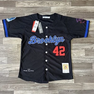 Camiseta deportiva de béisbol negra clásica de los Brooklyn Royal Giants #42 Headgear para hombre pequeña - Imagen 1 de 12