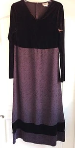 NEU Größe 8 Coldwater Ck Langarm braun Samt Blumen Herbst langes Knöchelkleid - Bild 1 von 6