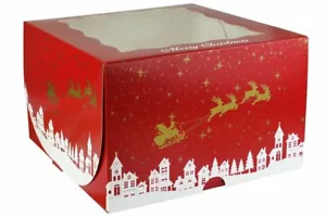 Caja de cupcakes de Navidad magdalenas tronco pastel delgado pasteles ventana fiesta TODOS LOS TAMAÑOS - Imagen 1 de 15