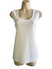 Exclusively Misook White Tank Top with Slits Side Size M