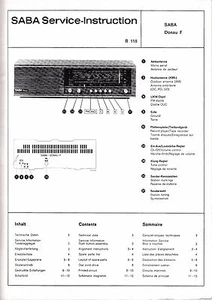 Service Manual Guide For Saba Donau F - Picture 1 of 1
