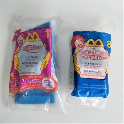 Power Rangers Rail Rescue 2000 McDonalds Happy Meal Toys Skateboard with Ramp - Image 1 of 2