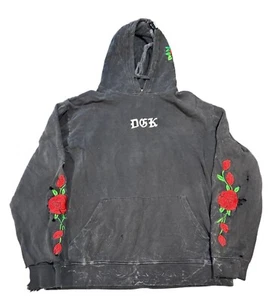 DGK Hoodie Mens Large Black Embroidered Stay True Pullover Sweatshirt Y2K | P1 - Picture 1 of 7